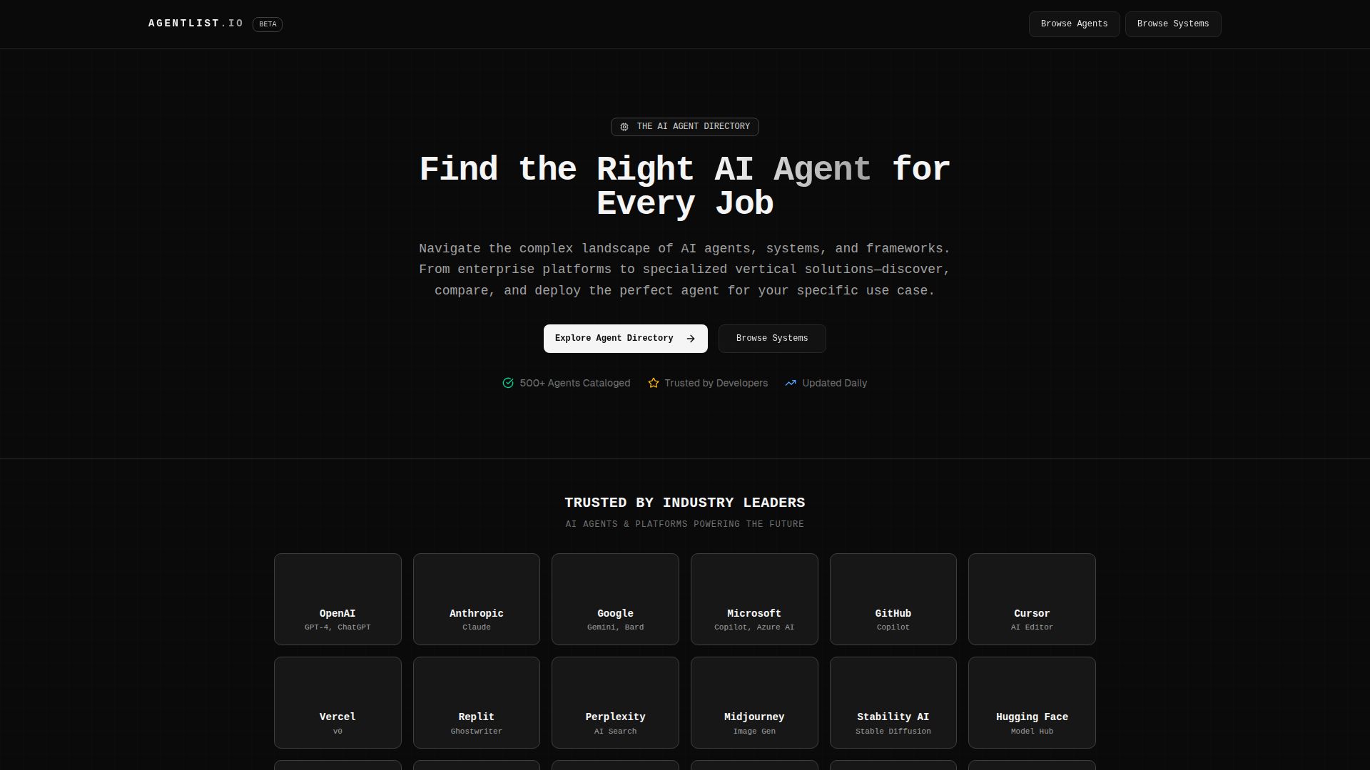 AgentList screenshot